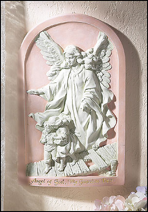 Girl's Guardian Angel Wall Plaque 