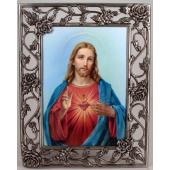 Sacred Heart 5x7 Rose Pewter Frame #57PF-SHJ5