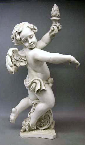 Rococo Angel Torch - Right" Statue