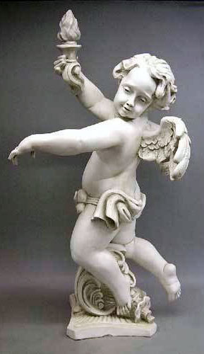 Rococo Angel Torch - Left 43" Statue