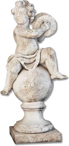 Cherub On Finial Cymbals Statues