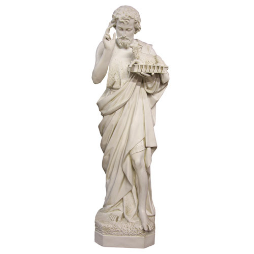 Saint John The Baptist w/ Sheep On Book Statue