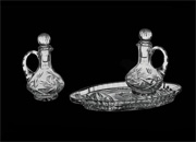 Crystal Cruet and Tray Set