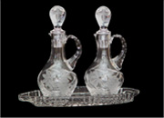 Crystal Cruet and Tray Set